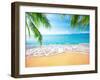 Palm and Tropical Beach-Aleksandr Ozerov-Framed Photographic Print