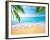 Palm and Tropical Beach-Aleksandr Ozerov-Framed Photographic Print