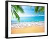 Palm and Tropical Beach-Aleksandr Ozerov-Framed Photographic Print