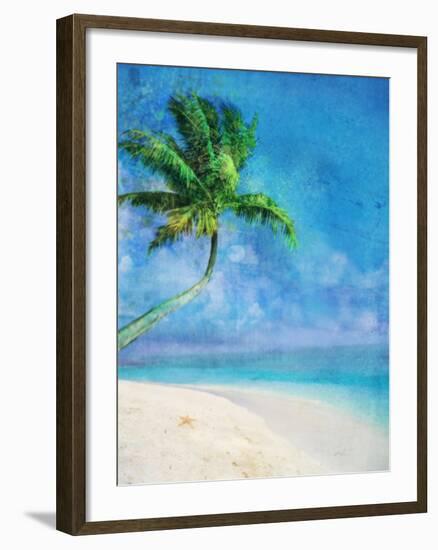 Palm Beach and Starfish-Ken Roko-Framed Art Print