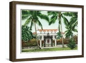 Palm Beach, Florida - Flagler House, Whitehall Exterior View-Lantern Press-Framed Art Print