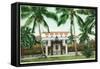 Palm Beach, Florida - Flagler House, Whitehall Exterior View-Lantern Press-Framed Stretched Canvas