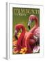 Palm Beach, Florida - Flamingos-Lantern Press-Framed Art Print