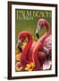 Palm Beach, Florida - Flamingos-Lantern Press-Framed Art Print