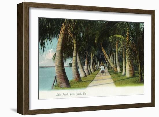 Palm Beach, Florida - Lake Front Scene-Lantern Press-Framed Art Print