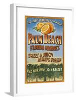 Palm Beach, Florida - Orange Grove Vintage Sign-Lantern Press-Framed Art Print