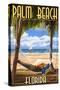 Palm Beach, Florida - Palms and Hammock-Lantern Press-Stretched Canvas