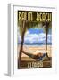 Palm Beach, Florida - Palms and Hammock-Lantern Press-Framed Art Print