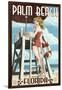 Palm Beach, Florida - Pinup Girl Lifeguard-Lantern Press-Framed Art Print