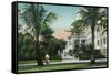 Palm Beach, Florida - Royal Poinciana Entrance and Grounds View-Lantern Press-Framed Stretched Canvas