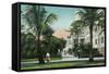 Palm Beach, Florida - Royal Poinciana Entrance and Grounds View-Lantern Press-Framed Stretched Canvas