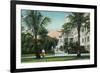 Palm Beach, Florida - Royal Poinciana Entrance and Grounds View-Lantern Press-Framed Premium Giclee Print