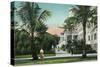 Palm Beach, Florida - Royal Poinciana Entrance and Grounds View-Lantern Press-Stretched Canvas