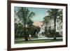 Palm Beach, Florida - Royal Poinciana Entrance and Grounds View-Lantern Press-Framed Art Print