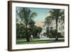 Palm Beach, Florida - Royal Poinciana Entrance and Grounds View-Lantern Press-Framed Art Print