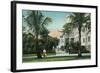 Palm Beach, Florida - Royal Poinciana Entrance and Grounds View-Lantern Press-Framed Art Print