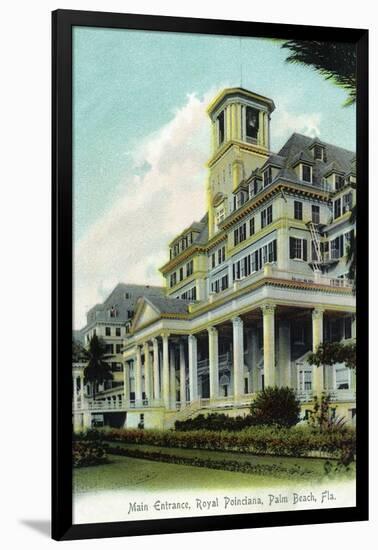 Palm Beach, Florida - Royal Poinciana Main Entrance View-Lantern Press-Framed Art Print