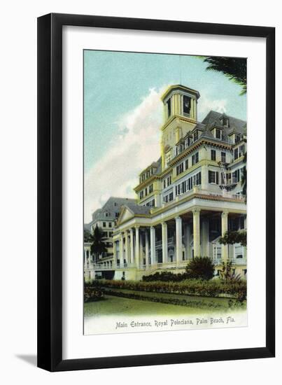 Palm Beach, Florida - Royal Poinciana Main Entrance View-Lantern Press-Framed Art Print