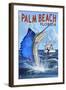 Palm Beach, Florida - Sailfish Scene-Lantern Press-Framed Art Print