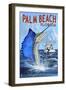 Palm Beach, Florida - Sailfish Scene-Lantern Press-Framed Art Print