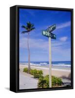 Palm Beach, Florida, USA. Signpost-Fraser Hall-Framed Stretched Canvas