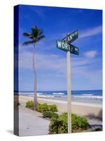 Palm Beach, Florida, USA. Signpost-Fraser Hall-Stretched Canvas