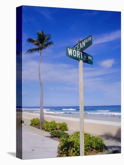 Palm Beach, Florida, USA. Signpost-Fraser Hall-Stretched Canvas