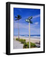 Palm Beach, Florida, USA. Signpost-Fraser Hall-Framed Photographic Print