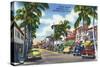 Palm Beach, Florida - View Down Worth Avenue-Lantern Press-Stretched Canvas