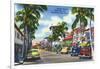 Palm Beach, Florida - View Down Worth Avenue-Lantern Press-Framed Art Print