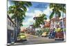 Palm Beach, Florida - View Down Worth Avenue-Lantern Press-Mounted Art Print