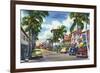 Palm Beach, Florida - View Down Worth Avenue-Lantern Press-Framed Premium Giclee Print