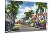 Palm Beach, Florida - View Down Worth Avenue-Lantern Press-Stretched Canvas