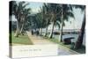 Palm Beach, Florida - View of the Lake Front-Lantern Press-Stretched Canvas