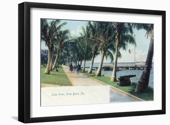 Palm Beach, Florida - View of the Lake Front-Lantern Press-Framed Art Print