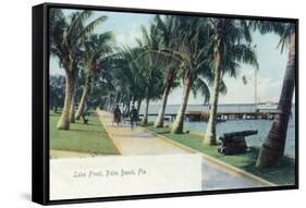 Palm Beach, Florida - View of the Lake Front-Lantern Press-Framed Stretched Canvas