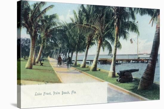 Palm Beach, Florida - View of the Lake Front-Lantern Press-Stretched Canvas