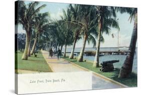 Palm Beach, Florida - View of the Lake Front-Lantern Press-Stretched Canvas