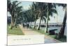 Palm Beach, Florida - View of the Lake Front-Lantern Press-Mounted Art Print