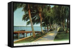 Palm Beach, Florida - View of the Lake Front-Lantern Press-Framed Stretched Canvas