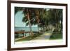 Palm Beach, Florida - View of the Lake Front-Lantern Press-Framed Art Print