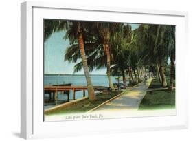 Palm Beach, Florida - View of the Lake Front-Lantern Press-Framed Art Print