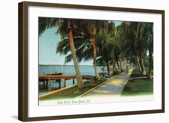 Palm Beach, Florida - View of the Lake Front-Lantern Press-Framed Art Print