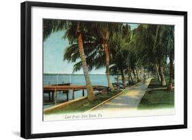 Palm Beach, Florida - View of the Lake Front-Lantern Press-Framed Art Print