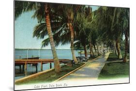 Palm Beach, Florida - View of the Lake Front-Lantern Press-Mounted Art Print