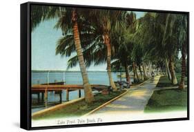 Palm Beach, Florida - View of the Lake Front-Lantern Press-Framed Stretched Canvas