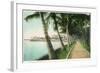 Palm Beach, Florida - View of the Walk Along Lake Worth-Lantern Press-Framed Art Print