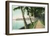 Palm Beach, Florida - View of the Walk Along Lake Worth-Lantern Press-Framed Art Print