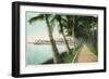 Palm Beach, Florida - View of the Walk Along Lake Worth-Lantern Press-Framed Art Print