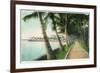 Palm Beach, Florida - View of the Walk Along Lake Worth-Lantern Press-Framed Art Print